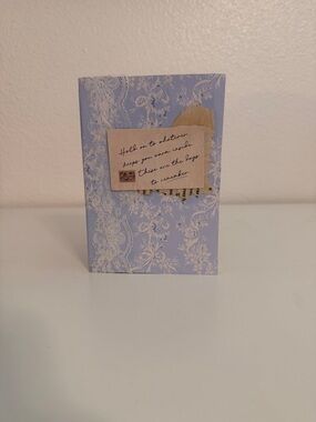 Baby Blue Floral Lace Notebook - Softcover Journal